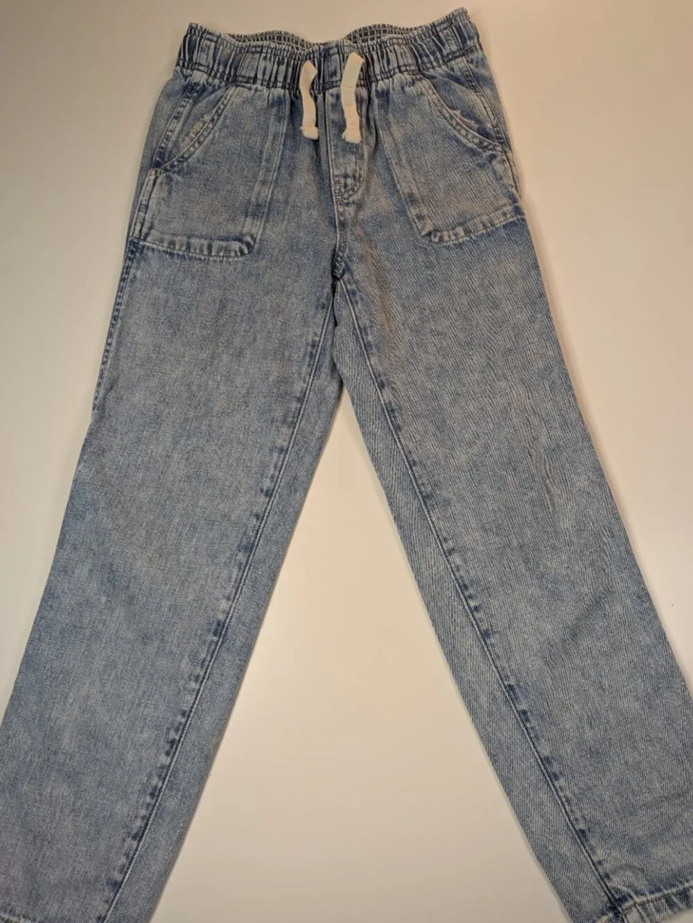 Gap Girls Easy Pull-On Jeans Size 10 Light Wash Relaxed Baggy Denim